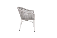 Fauteuil d'extérieur CDG de luxe moderne et empilable en corde tressée - Chaise de salle à manger en aluminium pour hôtel, patio, complexe hôtelier