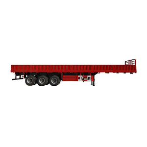 Semirremolque de Acero de 40 Pies, 60/80 Toneladas, 3 Ejes, Suspensión Reforzada, Camión de Carga con Paredes Laterales para Contenedores Estándar, Sistema Eléctrico de 24V - Product Image 3