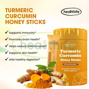 OEM Private Label Suplementos Piperina Gengibre Extrair Açafrão Curcumina Mel Varas 30 Pacotes - Product Image 4