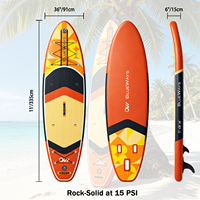 Planche de paddle gonflable en gros 335x91x15cm, 36 pouces de large, kit familial de yoga DWF Drop Stitch avec pompe à manomètre, OEM CE BSCI Septembre