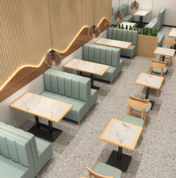 Ensemble table et chaises banquette sur mesure, rembourrées, pour cafés et restaurants, usage commercial, directement de l'usine