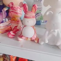 Artisanat en résine DIY 17CM : Lapin, Ours, Éléphant et Tirelire à effet liquide, décorations de Diwali pour la maison
