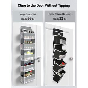 Organizador para colgar sobre la puerta, 15 bolsillos, almacenamiento colgante gris para artículos de bebé y del hogar, uso en el baño y el dormitorio - Product Image 4
