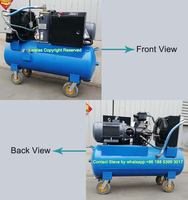 Compresseur d'air vertical professionnel à faible bruit, sans huile, avec moteur 10hp