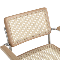 Vente en gros de chaises de salle à manger design à structure en bois massif, métal chromé, pieds arqués, dos en rotin Chaises Cesca Cane