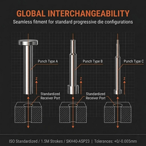 Punzoni in Carburo di Tungsteno YG8/K30 con Tolleranza ±0.002mm, Punzoni a Testa Standard per Stampi, Compatibili con Standard MISUMI <span class=keywords><strong>DAYTON</strong></span> - Product Image 5
