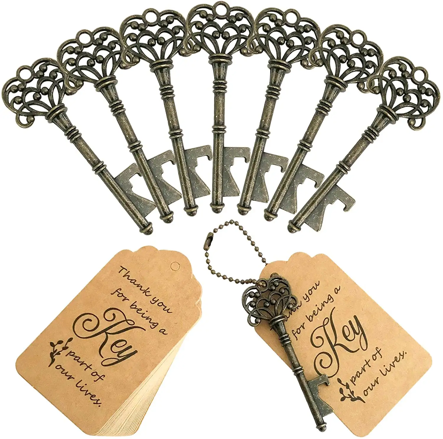 열쇠 고리 오프너, 호위 카드 꼬리표 및 열쇠 고리, 결혼식 호의 기념품 선물을 가진 포도 수확 해골 열쇠 병따개