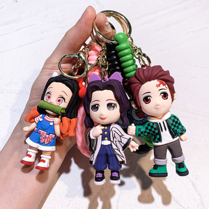 6 Estilos de Llaveros de PVC con Dibujos Animados de Demon Slayer, Figura de Anime de Goma Suave en 3D para Coche y Bolso - Product Image 3