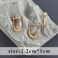 M806 Lot de 10 crochets de boucles d'oreilles en métal et zircon pour la fabrication de bijoux pour femmes, vente en gros