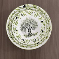 Service de table en céramique de style rétro pastoral français, 18 pièces, assiettes en porcelaine, soupières, acceptation de la personnalisation du design, du logo et de l'emballage