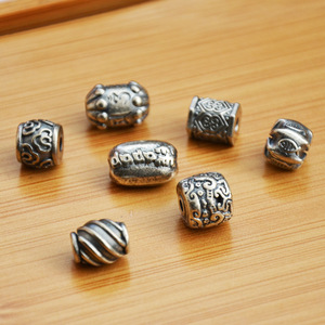 Tibetan Silver <b>Spacer</b> Beads Cloud Pattern Barrel Shape Handmade DIY Jewelry Bracelet Components 6mm Z015 - Product Image 1
