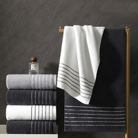 Serviette de toilette pour homme rayée, absorbante, épaisse, personnalisable avec logo brodé, pour hôtel 5 étoiles