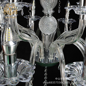 Lustre acrílico transparente para decoração de casamento, lustre com 10 + 5 cabeças, decoração de teto para salão de casamento, adereços para decoração de casamento - Product Image 4