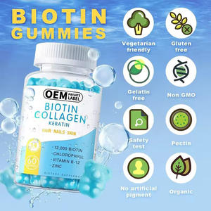 Complément alimentaire pour cheveux au collagène, gummies à la biotine, gummies au collagène avec biotine et vitamine C, fourni par l'usine - Product Image 4