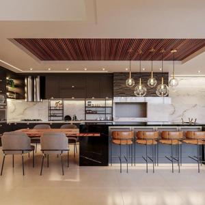 Tùy Chỉnh Sang Trọng Hiện Đại Melamine Bồn Rửa Đảo Tủ Hoàn Chỉnh Đồ Nội Thất Nhà Bếp Không Gỉ Carcase Sang Trọng Tủ Bếp Thiết Kế - Product Image 6