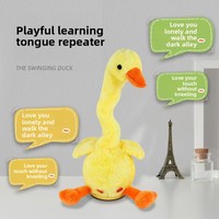 Jouet de canard pivotant drôle pour garçons et filles canard parlant et chantant social lumineux avec PVC et matériau en peluche