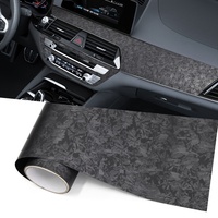 Autocollant de voiture en vinyle noir effet carbone forgé 5D de luxe, 1,52 m x 16 m, film mat PET anti-rayures, pour enveloppement de voiture