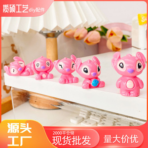 Figura Decorativa de Stitch Rosa, Miniatura de Resina, Forma de Animal 3D, Decoración para el Hogar, Adorno de Escritorio - Product Image 5