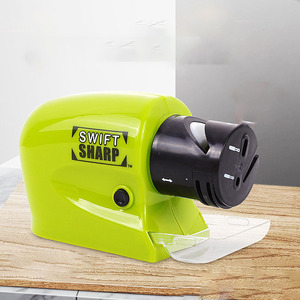 HIUYRFS Aiguiseur De Couteaux électrique Professionnel à 3 Niveaux, Disques Diamantés, Protection Contre La Surchauffe, Moteur Silencieux, Affûtage Rapide Pour Couteaux De Cuisine (Argent