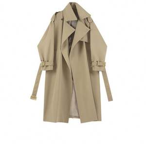 Otoño nuevo diseño elegante estilo británico <span class=keywords><strong>Tench</strong></span> Coat mujer de longitud media de cintura alta rompevientos Casual abrigo adelgazante - Product Image 5