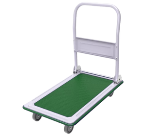 Hoogwaardige stalen opvouwbare draagbare transportkar met 4 wielen, platformhandkar, OEM, draagvermogen 200 kg, voor vrachtvervoer in winkels - Product Image 2