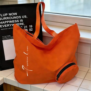 Sac fourre-tout en coton régénératif personnalisé avec logo, pliable, réutilisable, sac de courses portable avec pochette de transport multi-poches - Product Image 4