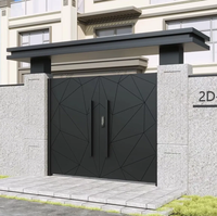Portail de cour de villa contemporain en alliage d'aluminium et fer, résistant à la rouille, au vent et à la corrosion, porte de sécurité pour clôture.