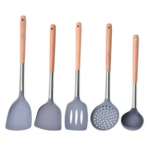 Peralatan dapur set sendok spatula silikon 2024, Peralatan dapur, spatula memasak, panci tidak lengket, peralatan dapur silikon