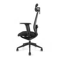 Chaise de bureau ergonomique à dossier haut personnalisable en maille avec cadre en acier, base pivotante inclinable en nylon, design moderne, pliable