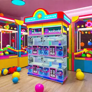 AMA Münzklappmaschine Verkaufsplüsch Arcade-Spiel 4 Personen Puppe Kran-Spielzeugfänger 4 Spieler Mini-Klappmaschine