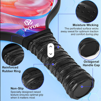 Raquettes de pickleball en fibre de carbone T700 de haute qualité, thermoformées, avec noyau en nid d'abeille GEN4 de 16 mm, 40 trous, surface améliorée pour une meilleure adhérence, pour enfants