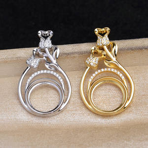 จี้รูปหัวใจประดับมุกชุบเงินแท้ WENCHI S925 ขนาด 12.1-12.3 มม. อุปกรณ์ทำเครื่องประดับ DIY ชิ้นส่วนเปล่าสำหรับตกแต่ง 6077 - Product Image 1