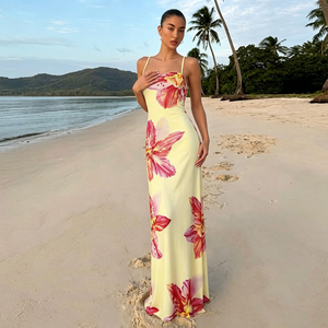 sachin and babi light blue dress Women's summer dress made of natural fabric, midi length, open back main image 0