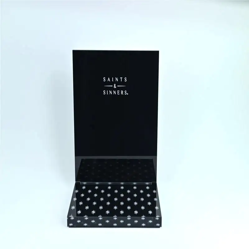 XianHui ucuz siyah maskara ekran standı kozmetik sayaç için akrilik vitrin rafı görüntüler