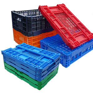 600*400*300mm HDPE Perforated Foldable Crate <strong>Basket</strong> 72L Mesh Box Design <strong>Plastic</strong> Folding Container for Farm Supermarket Storage - Product Image 3