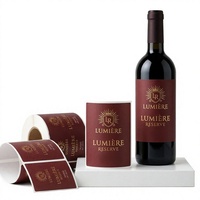 Étiquette adhésive personnalisée de luxe pour bouteille de vin, autocollant en papier, étiquette de cave à vin artisanale personnalisée