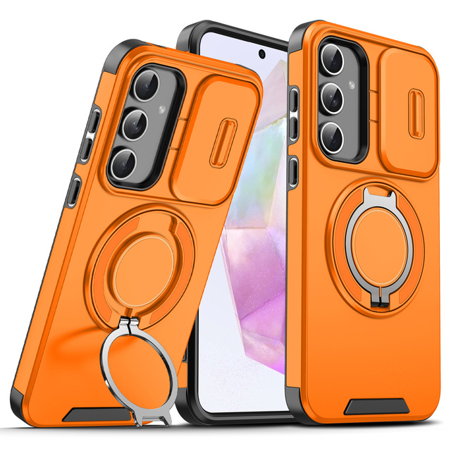 For A57/A37/A17/A07/A56 Mobile Phone Case Animal Design Ring Holder Invisible Push Window Bracket-Anti-Fall Protective Cover