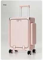 Nouvelle valise spinner en néoprène de 20 pouces, ouverture frontale, design multifonctionnel, poches latérales, serrure, grande capacité, unisexe, bagage à main PC