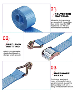 Phát Hành Nhanh Chóng Cam Khóa Tie Downs 2 "X 10ft 1100Kg/2200lbs Công Suất Polyester Ccargo Lashing Dây Đeo J Móc Cho Nâng Di Chuyển - Product Image 2