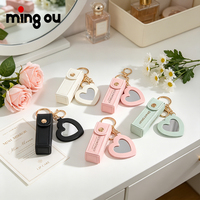 Porte-clés personnalisé pour baume à lèvres avec mini miroir, logo personnalisé, impression UV, gravure laser pour femmes, usage quotidien, cadeau promotionnel