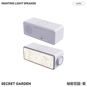 Nouvelle peinture royaume veilleuse haut-parleur charge <span class=keywords><strong>sans</strong></span> <span class=keywords><strong>fil</strong></span> charge rapide blanc bruit lumière peinture Table - Product Image 5
