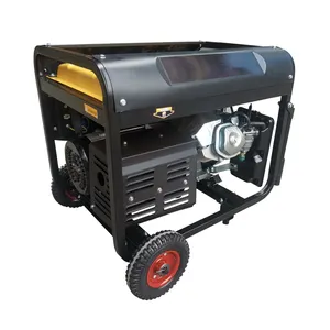 Generator bensin portabel Tiongkok senyap 5kW gagang Generator bensin elektrik portabel dengan roda