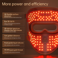 Masque facial LED en silicone flexible 3D avec logo personnalisé, 4 couleurs, thérapie par lumière infrarouge, appareil facial portable pour usage domestique