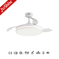 Ventilateur de plafond 1stshine rétractable, design élégant, pales réversibles, style contemporain, installation facile, 6 vitesses, avec pales cachées