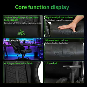 Fauteuil de Bureau <span class=keywords><strong>DIABLO</strong></span> Gaming Ergonomique en Cuir et Tissu, Relevable Pivotant pour PC, Meilleur Siège Personnalisé d'Usine Économique - Product Image 5