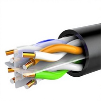 Câble réseau LAN RJ45 Kneysum Cat6 intérieur en cuivre sans oxygène, paire torsadée 8 conducteurs 305M OFC UTP, noir