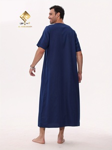 Traje de Oración Musulmán para Hombre AL HARAMAIN - Elegante Thobe Árabe, Manga Larga Suave, Lavable a Máquina, Adecuado para Ramadán - Product Image 3