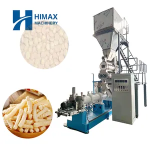 Automatización Palo de maíz Puff Snack Máquina extrusora de alimentos Anillo de maíz Cereales de maíz inflado Planta de producción de alimentos