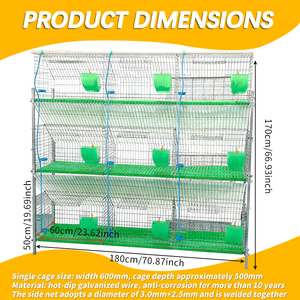 <span class=keywords><strong>Cage</strong></span> à lapins automatique personnalisable neuve à neuf places de type H avec treillis soudé galvanisé - Product Image 2