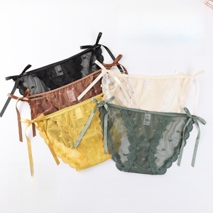Bikini in pizzo sexy di alta qualità stile francese da donna, estivo, in rete trasparente con fiocco, a vita bassa, ad asciugatura rapida - Product Image 1